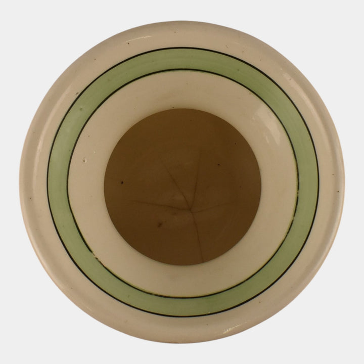 Roseville Creamware 1910 Green Banded Pottery Spittoon Cuspidor - Just Art Pottery