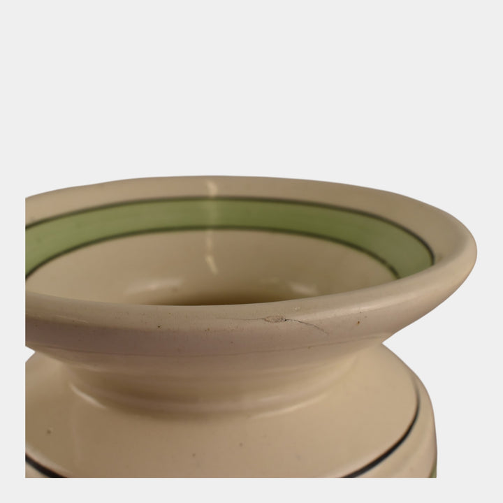 Roseville Creamware 1910 Green Banded Pottery Spittoon Cuspidor - Just Art Pottery