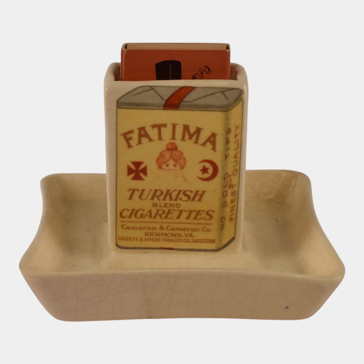 Roseville Creamware Fatima 1910-16 Vintage Pottery Ceramic Match Holder Ashtray