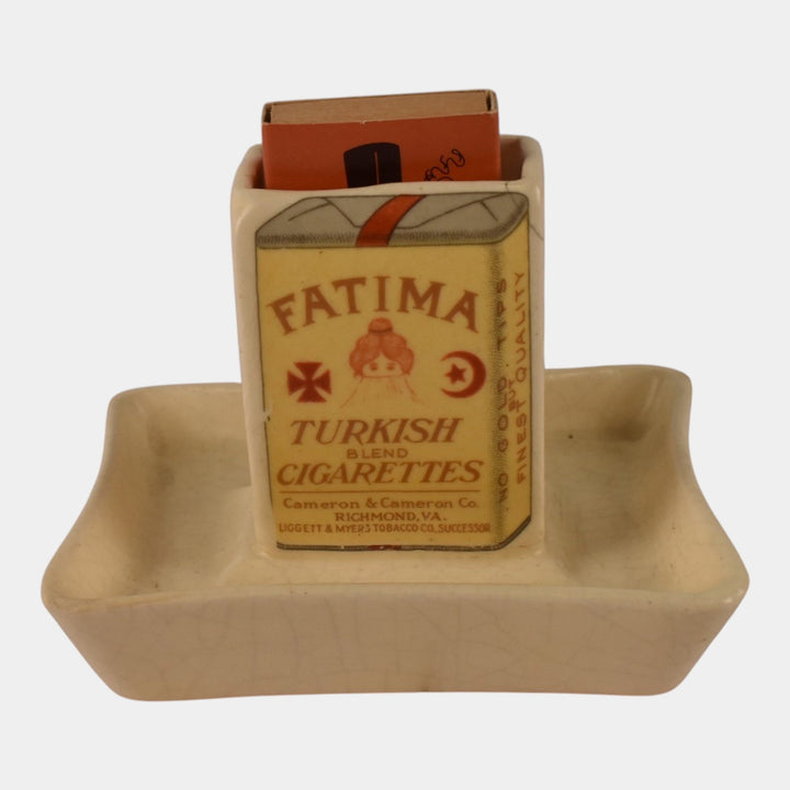Roseville Creamware Fatima 1910-16 Vintage Pottery Ceramic Match Holder Ashtray
