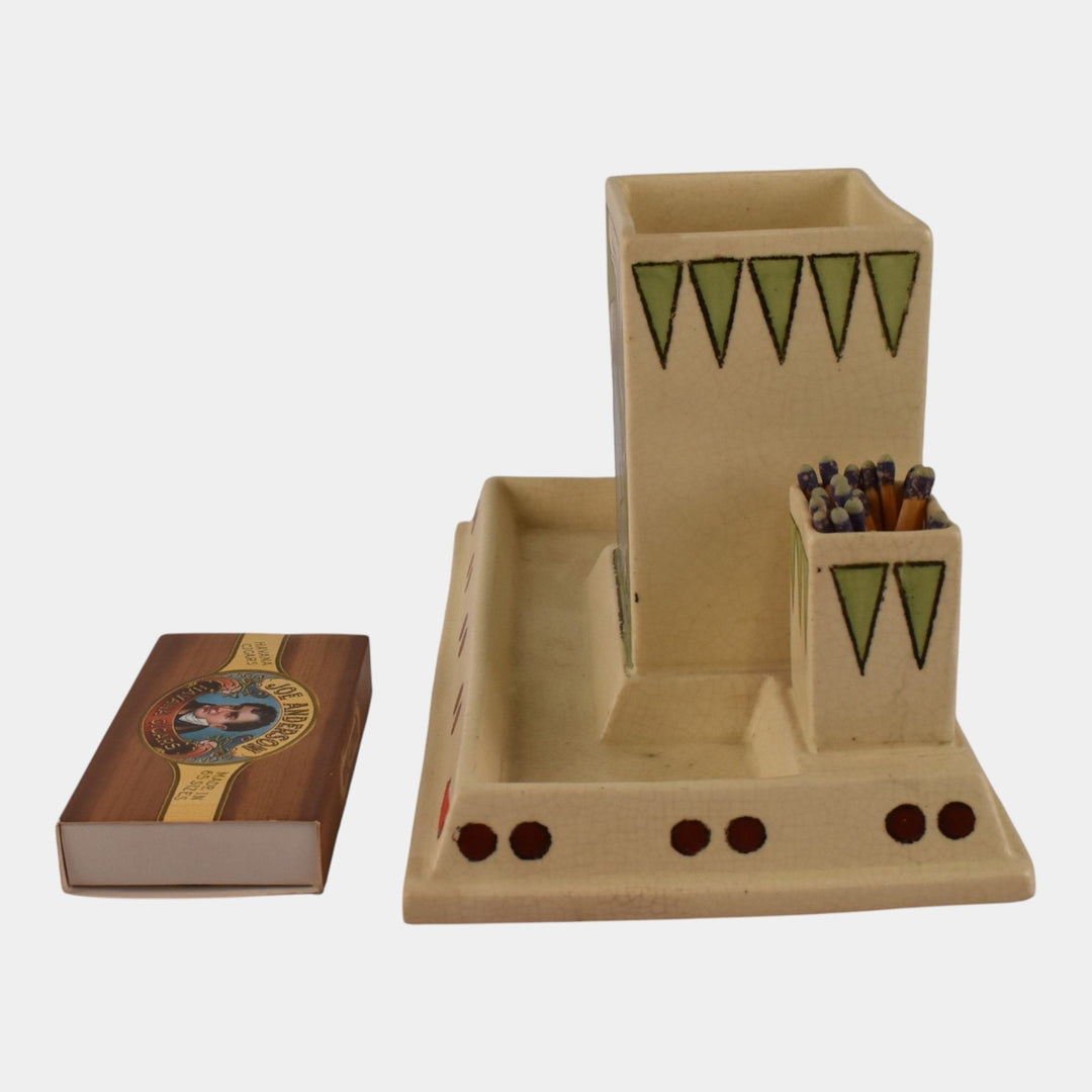 Roseville Pottery Creamware 1910 Native American Smokers Combination 9A