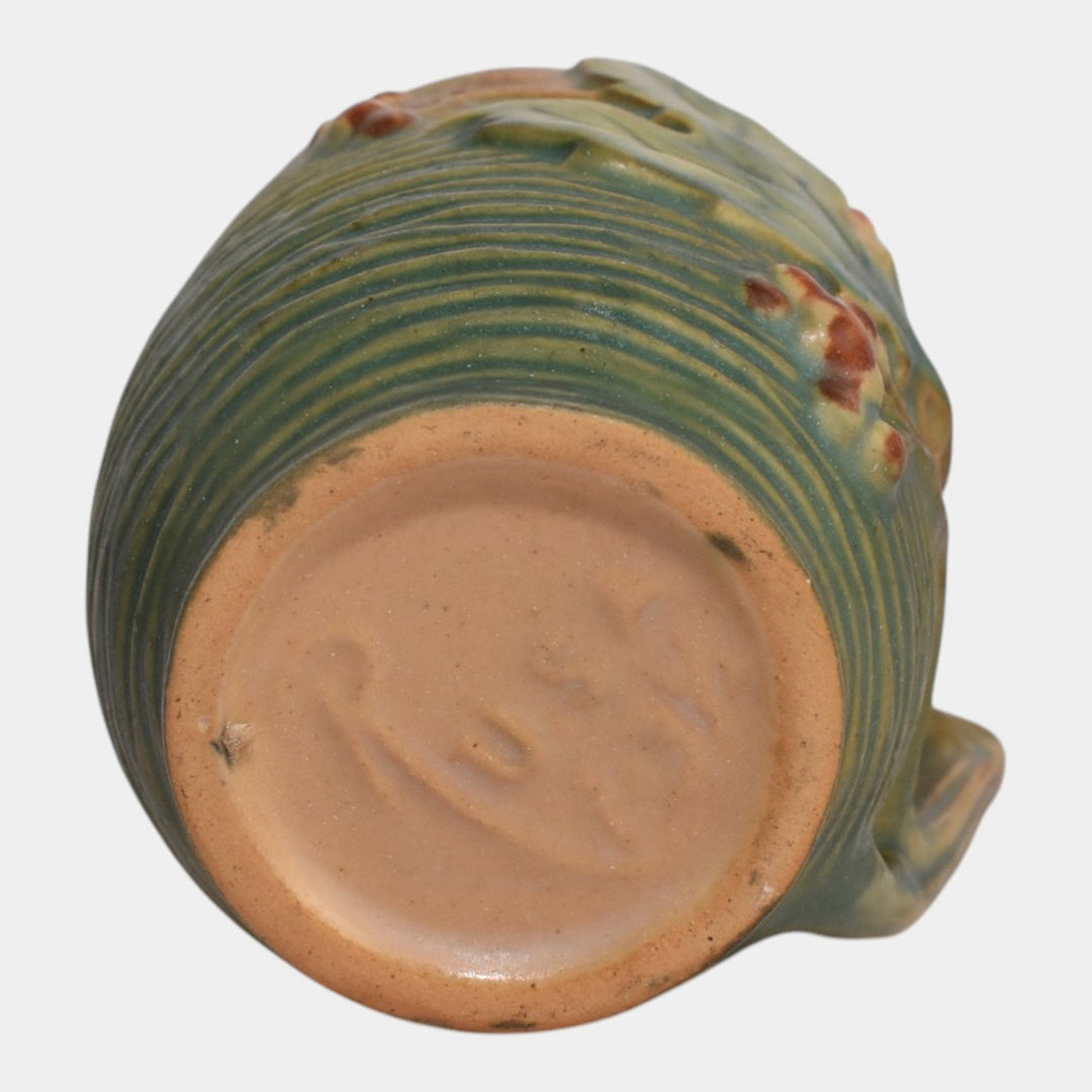 Roseville Bushberry Green 1941 Vintage Art Pottery Ceramic Mug 1-3