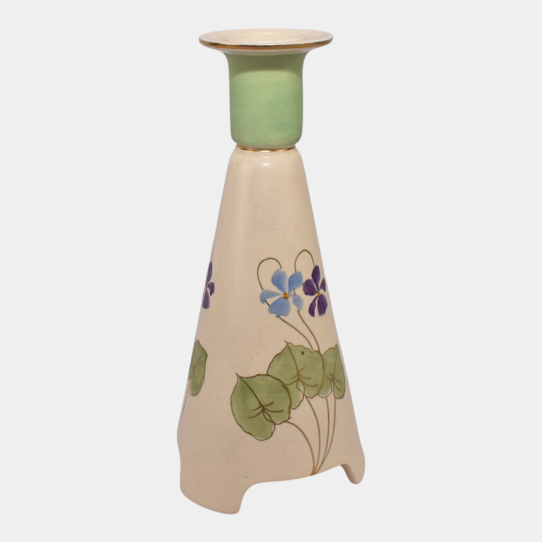 Roseville Creamware Persian 1916 Vintage Pottery Ceramic Footed Candle Holder