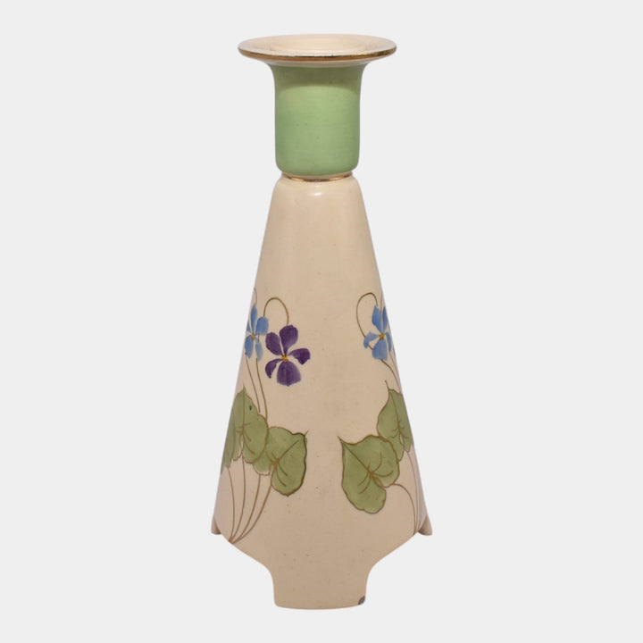 Roseville Creamware Persian 1916 Vintage Pottery Ceramic Footed Candle Holder