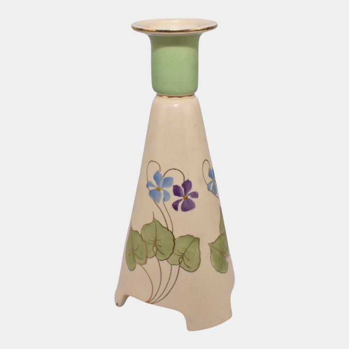 Roseville Creamware Persian 1916 Vintage Pottery Ceramic Footed Candle Holder