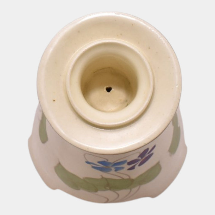 Roseville Creamware Persian 1916 Vintage Pottery Ceramic Footed Candle Holder
