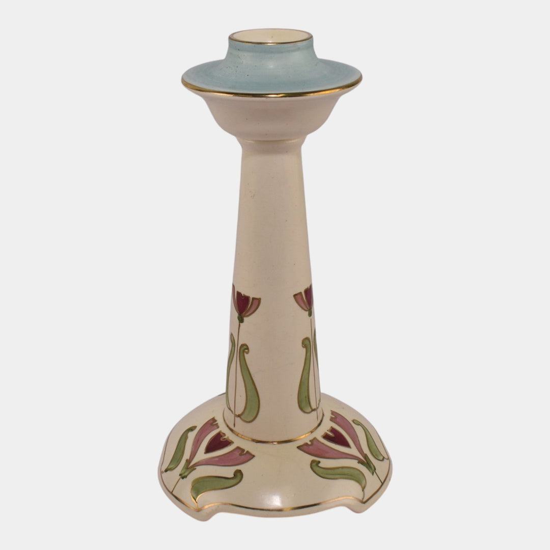 Roseville Creamware Persian 1916 Vintage Pottery Ceramic Footed Candle Holder