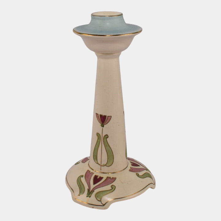 Roseville Creamware Persian 1916 Vintage Pottery Ceramic Footed Candle Holder