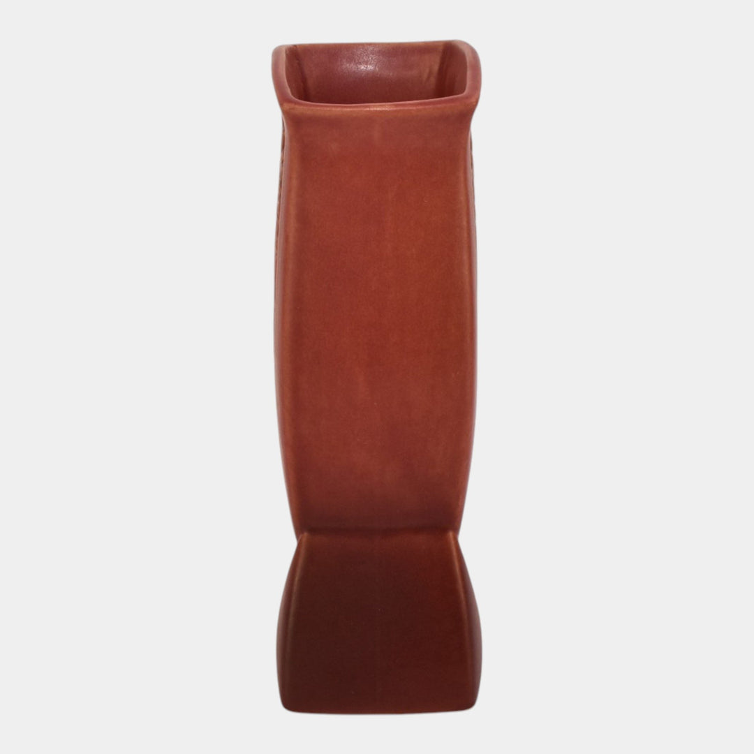 Roseville Silhouette Red 1950 Mid Century Modern Pottery Ceramic Vase 784-8