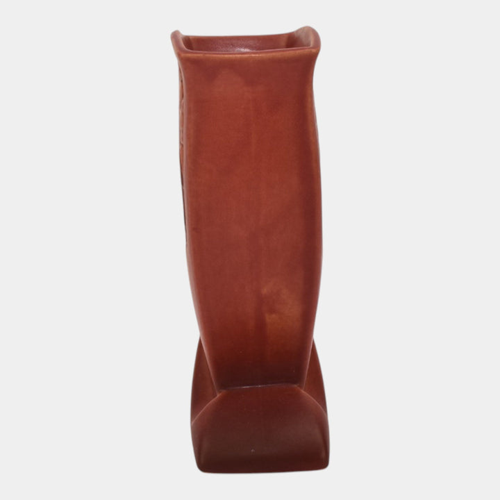Roseville Silhouette Red 1950 Mid Century Modern Pottery Ceramic Vase 784-8