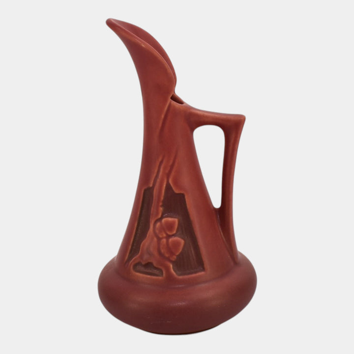 Roseville Silhouette Red 1950 Mid Century Modern Pottery Ceramic Ewer 716-6