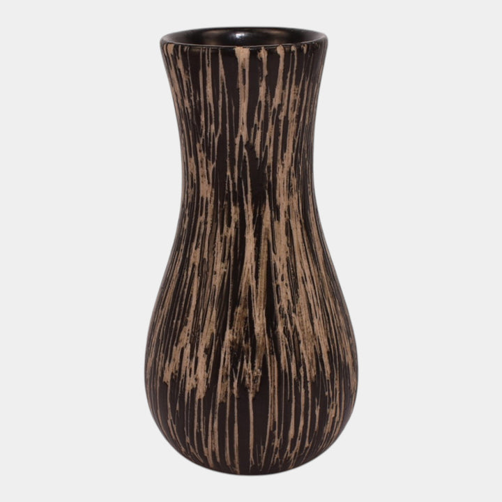 Pigeon Forge Tennessee Art Pottery Black White Mid Century Modern Ceramic Vase
