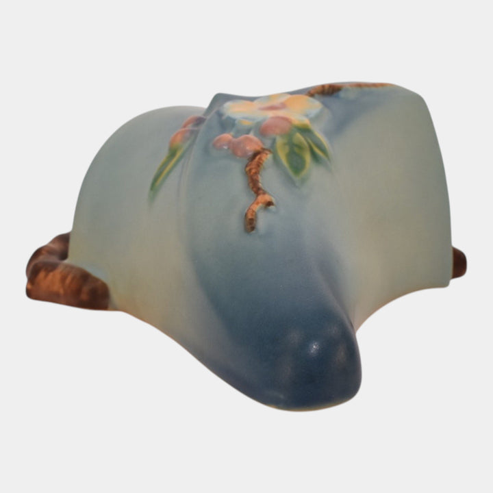 Roseville Apple Blossom Blue 1949 Vintage Art Pottery Ceramic Wall Pocket 366-8