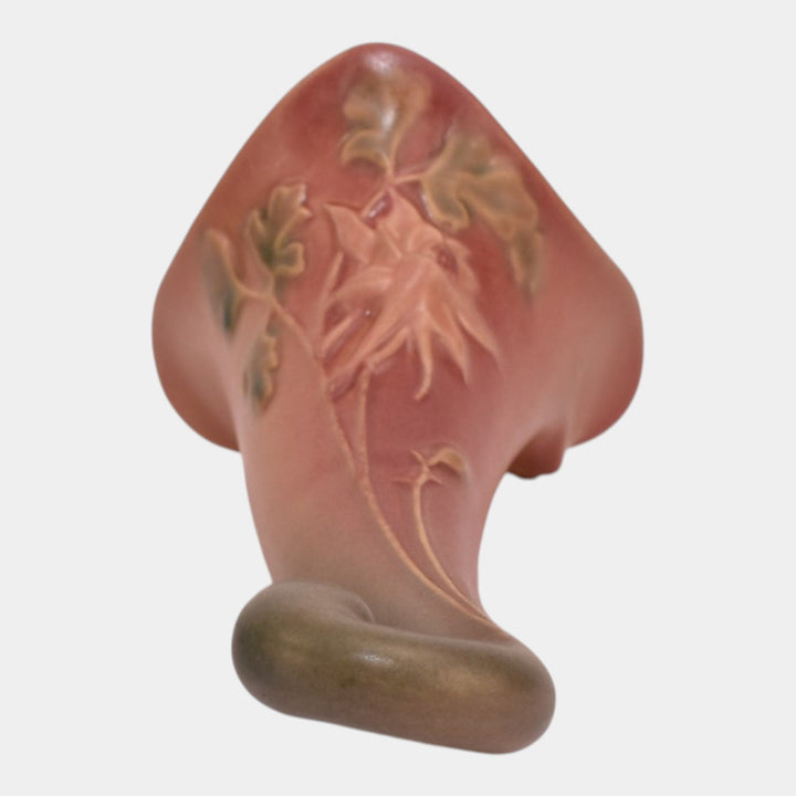 Roseville Columbine Pink 1941 Mid Century Modern Art Pottery Wall Pocket 1290-8