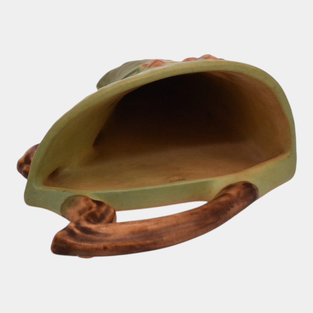 Roseville Bittersweet Green 1941 Mid Century Modern Pottery Wall Pocket 866-7