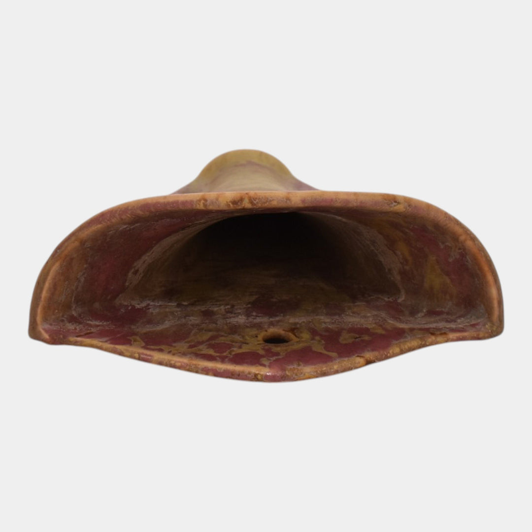 Roseville Carnelian II Red 1926 Vintage Arts & Crafts Pottery Wall Pocket 1246-7