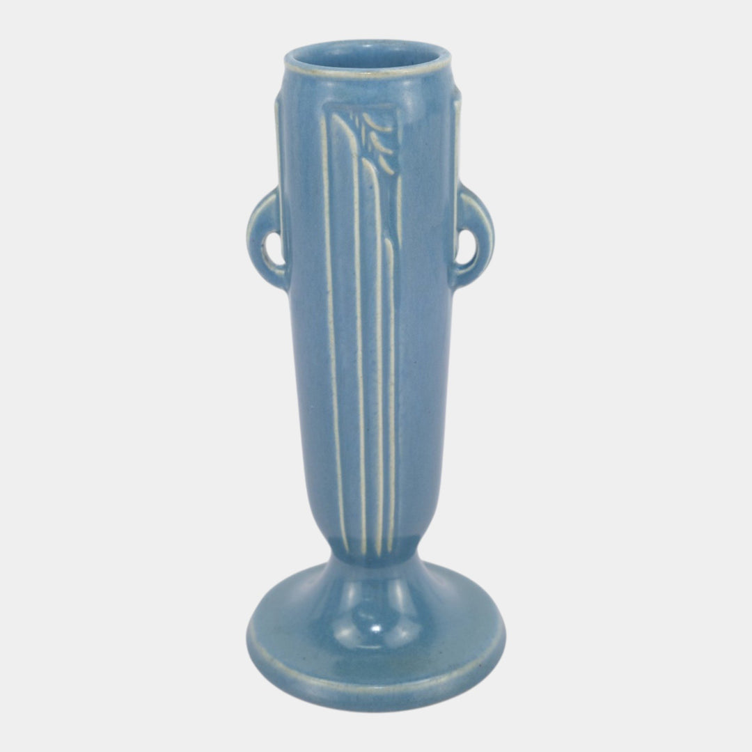 Roseville Moderne Blue 1936 Vintage Art Deco Pottery Ceramic Bud Vase 790-7