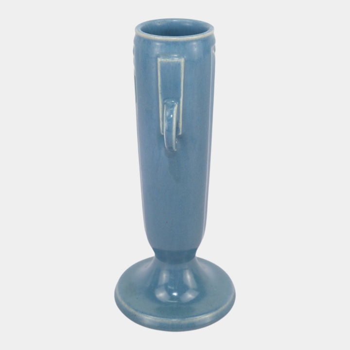 Roseville Moderne Blue 1936 Vintage Art Deco Pottery Ceramic Bud Vase 790-7