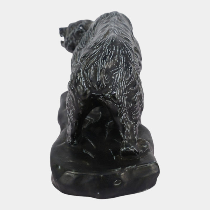 Mosaic Tile Company Zanesville Pottery Black Grizzly Bear Figurine Statue