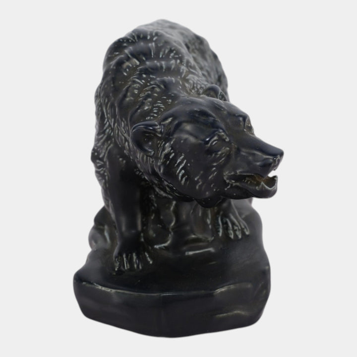 Mosaic Tile Company Zanesville Pottery Black Grizzly Bear Figurine Statue