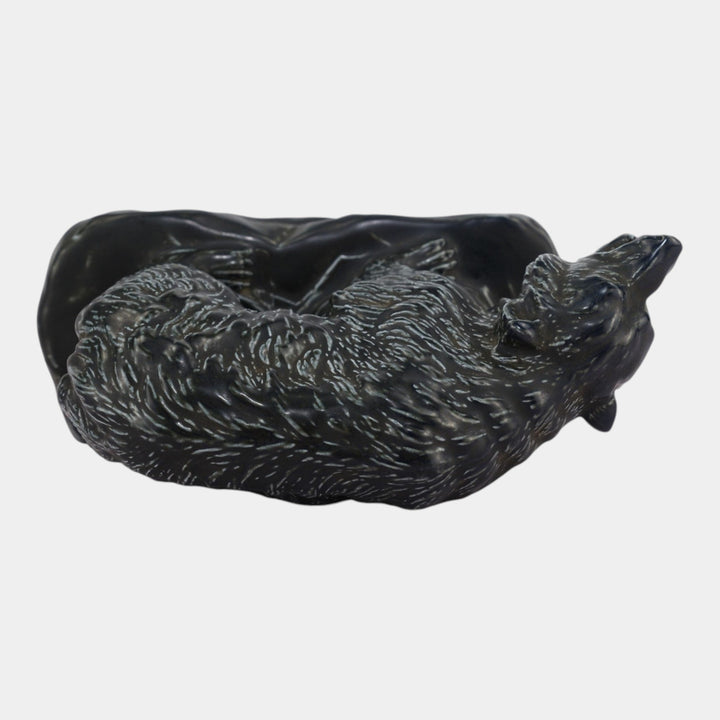 Mosaic Tile Company Zanesville Pottery Black Grizzly Bear Figurine Statue