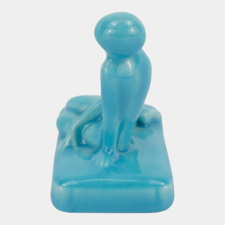 Rookwood 1928 Vintage Art Pottery Blue Nude Female Paperweight Figurine 2868