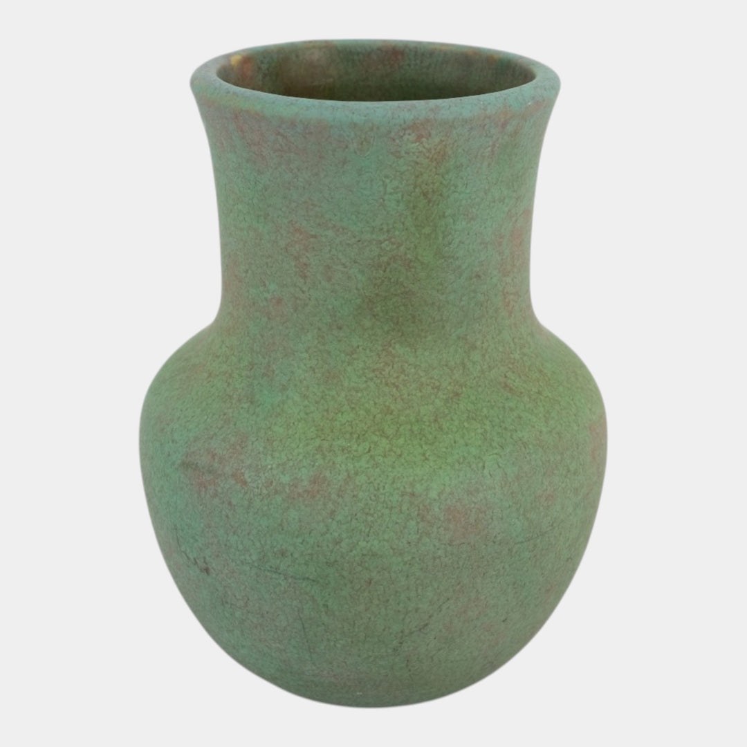Roseville Early Carnelian Green 1916 Arts And Crafts Pottery Ceramic Vase