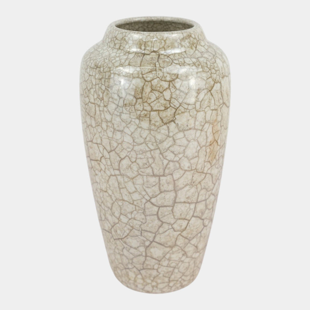 Weller Lustre Cloudburst 1921 Vintage Art Deco Pottery Mottled White Vase