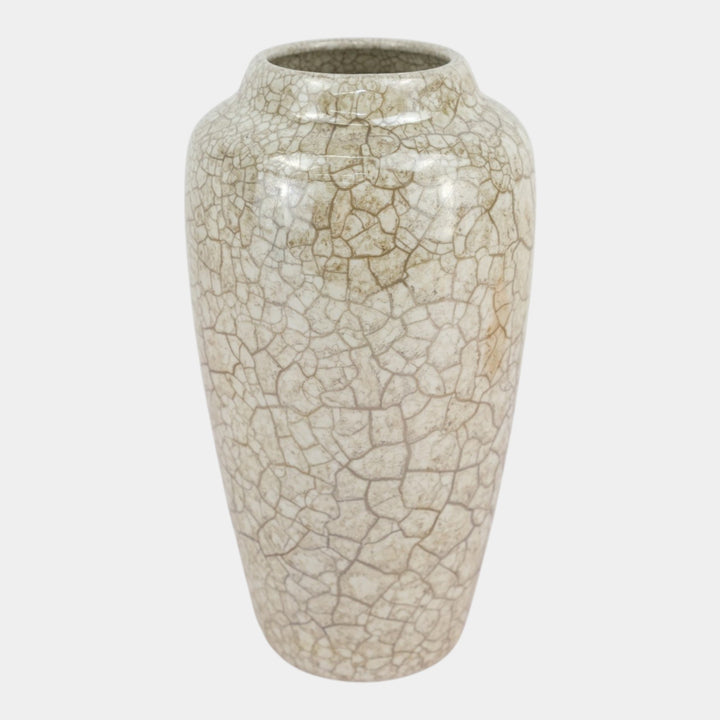 Weller Lustre Cloudburst 1921 Vintage Art Deco Pottery Mottled White Vase
