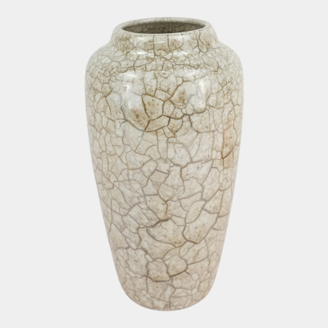 Weller Lustre Cloudburst 1921 Vintage Art Deco Pottery Mottled White Vase