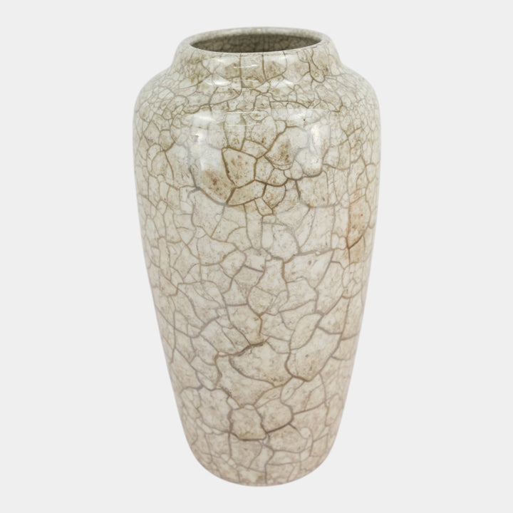 Weller Lustre Cloudburst 1921 Vintage Art Deco Pottery Mottled White Vase