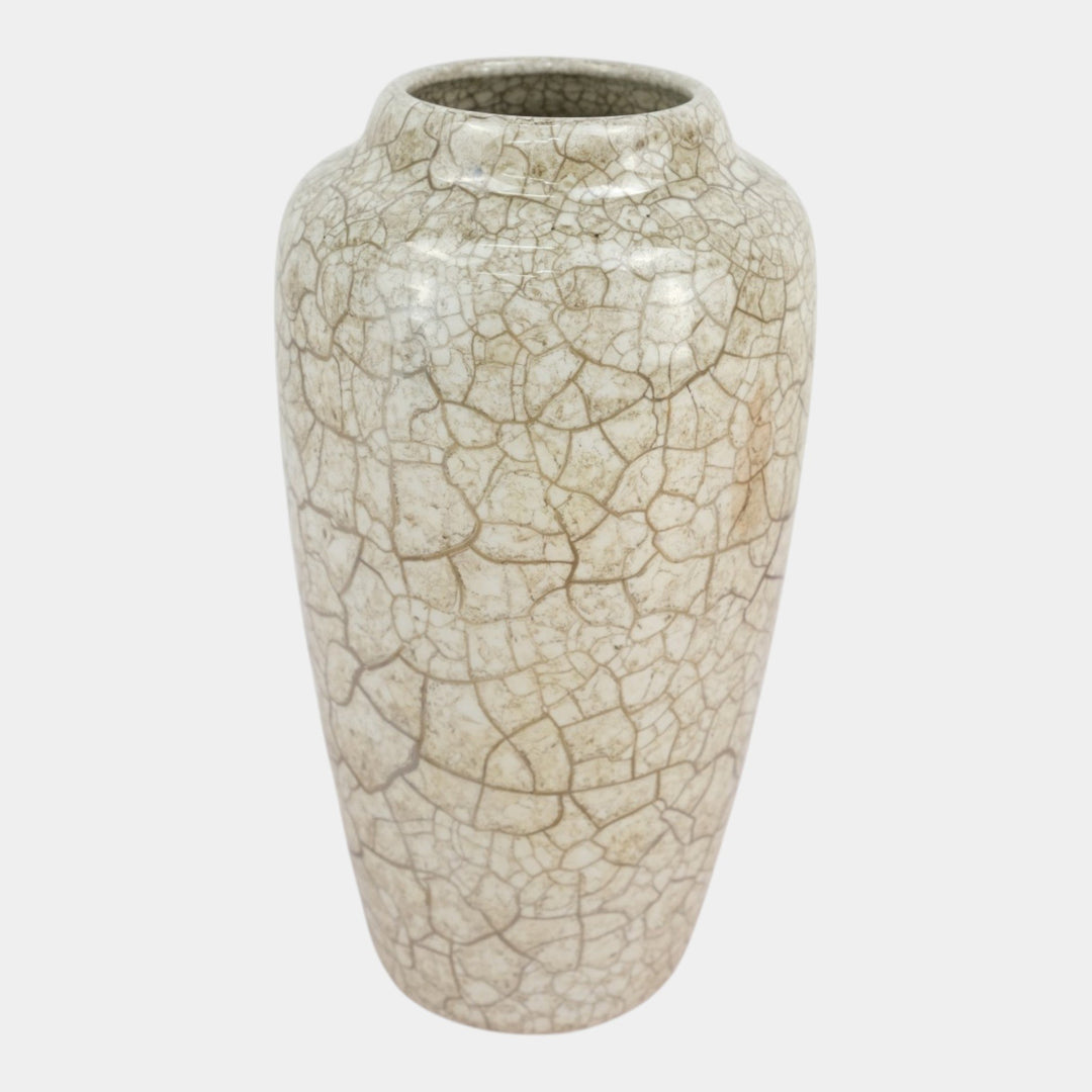 Weller Lustre Cloudburst 1921 Vintage Art Deco Pottery Mottled White Vase