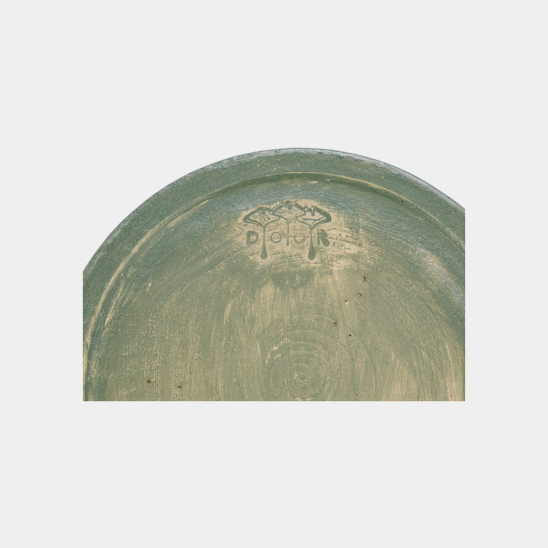 Door Studio Art Pottery Gray SEG Style Scenic Trees Band Jardiniere And Pedestal