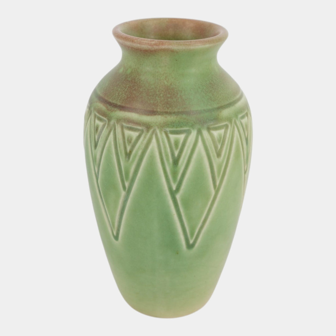 Rookwood 1906 Vintage Arts And Crafts Pottery Green Geometric Shoulder Vase 534D