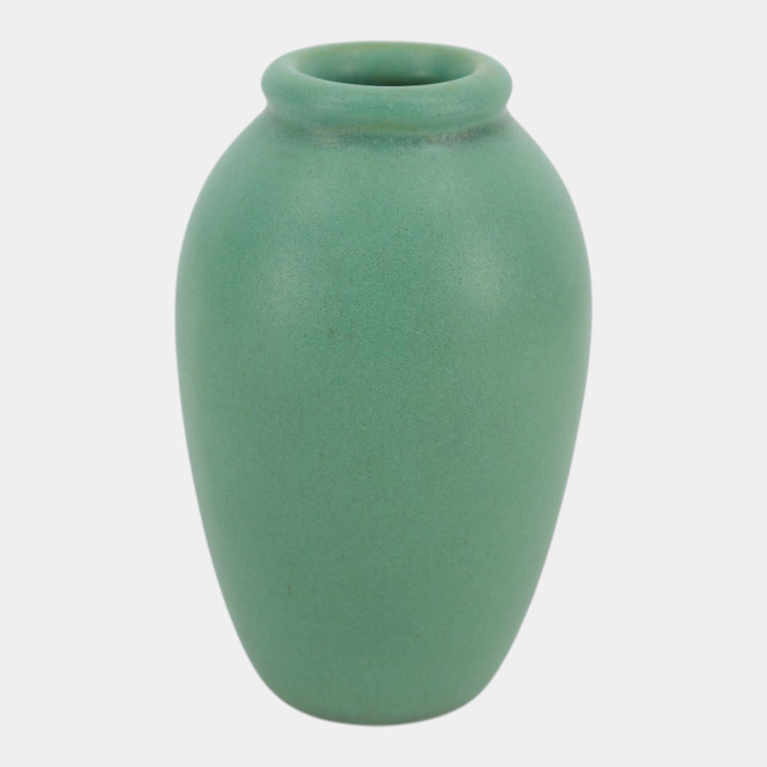 Teco Vintage Arts And Crafts Pottery Matte Green Ceramic Ovoid Cabinet Vase