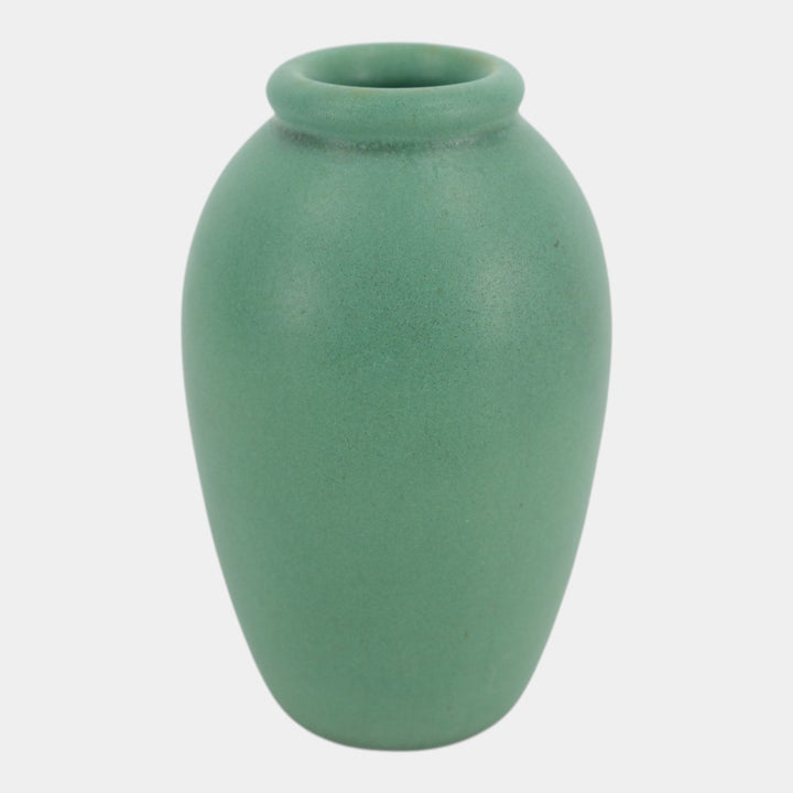 Teco Vintage Arts And Crafts Pottery Matte Green Ceramic Ovoid Cabinet Vase