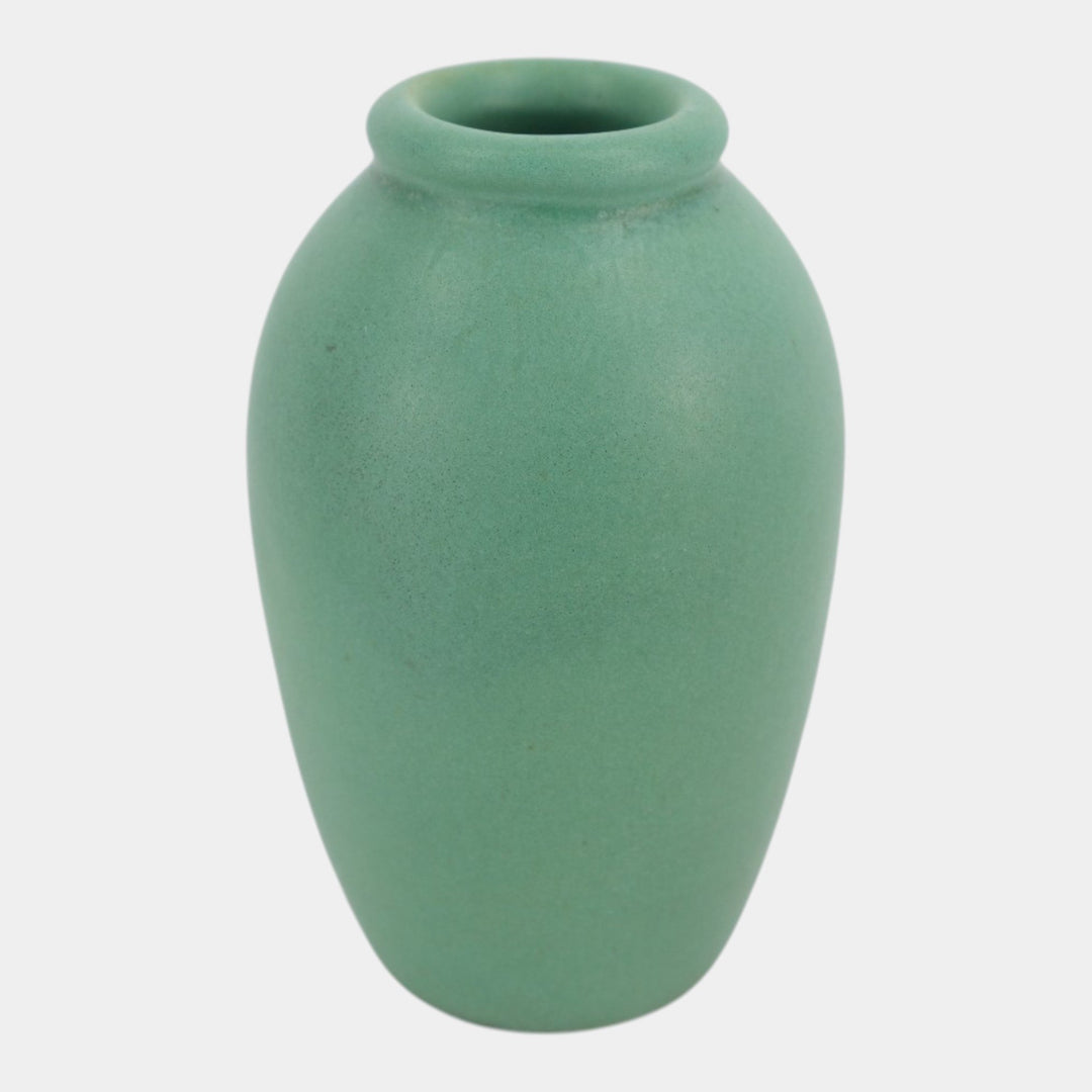 Teco Vintage Arts And Crafts Pottery Matte Green Ceramic Ovoid Cabinet Vase
