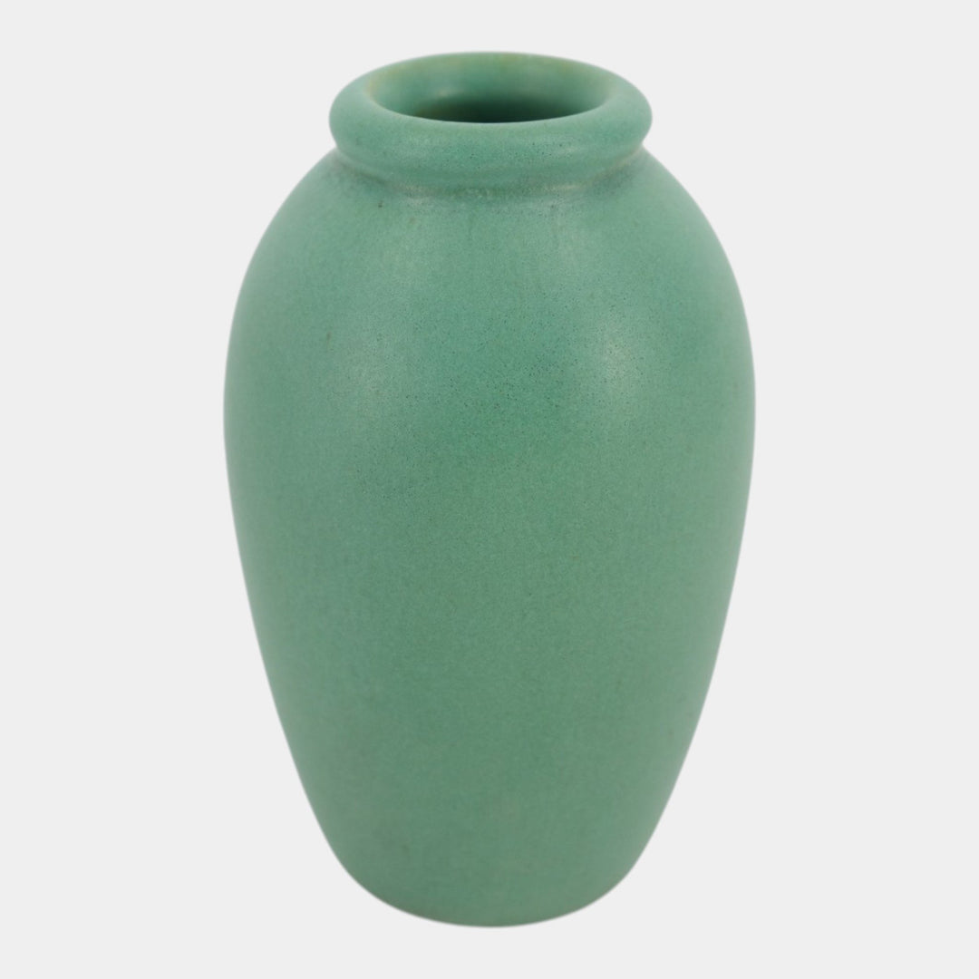 Teco Vintage Arts And Crafts Pottery Matte Green Ceramic Ovoid Cabinet Vase