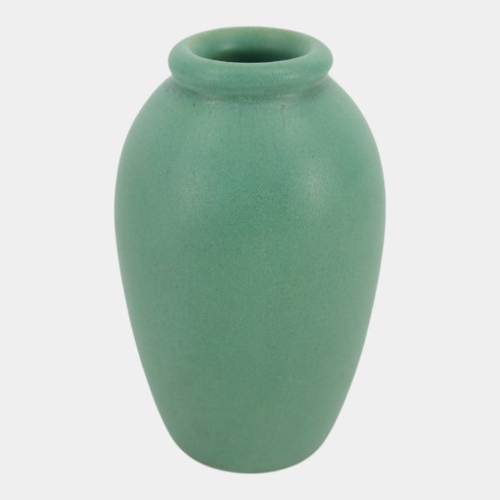 Teco Vintage Arts And Crafts Pottery Matte Green Ceramic Ovoid Cabinet Vase