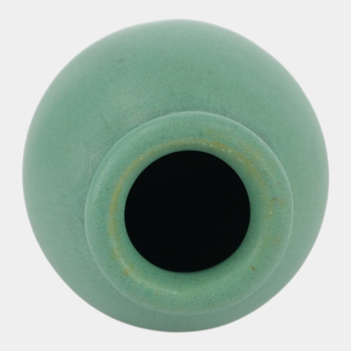 Teco Vintage Arts And Crafts Pottery Matte Green Ceramic Ovoid Cabinet Vase