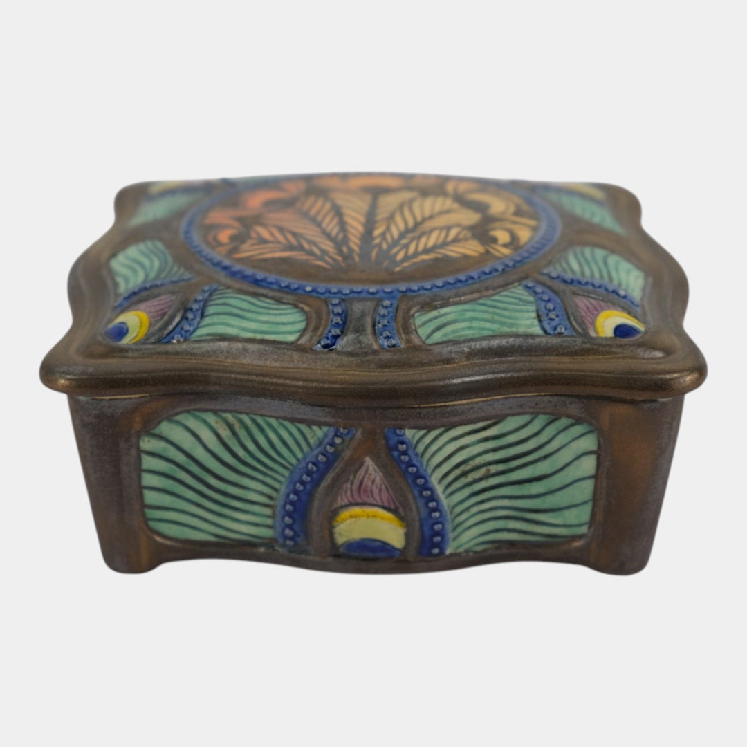 Calmwater Designs Stephanie Young Studio Art Pottery Peacock Treasure Box 4