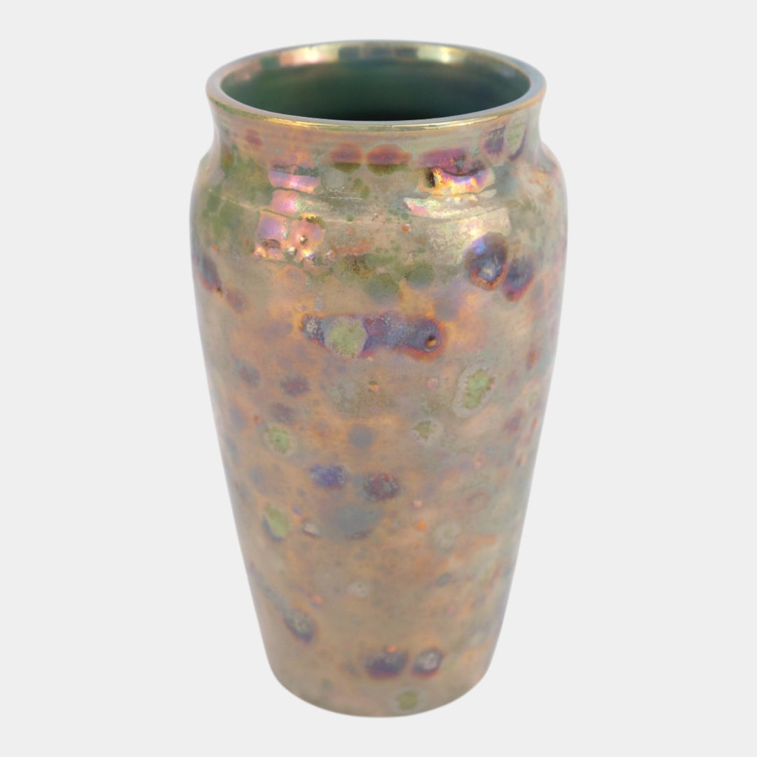 Paul Katrich Studio Art Pottery Iridescent Luster Gold Hand Made Vase 592