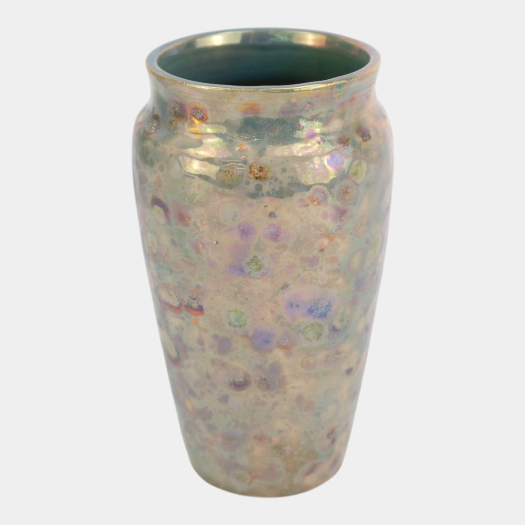 Paul Katrich Studio Art Pottery Iridescent Luster Gold Hand Made Vase 592