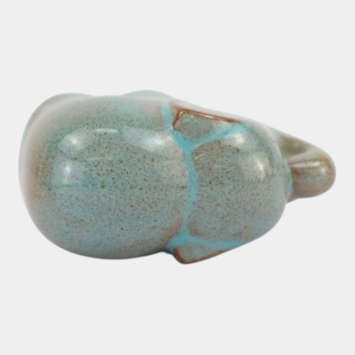 Nicodemus Vintage Mid Century Modern Pottery Blue Brown Elephant Figurine
