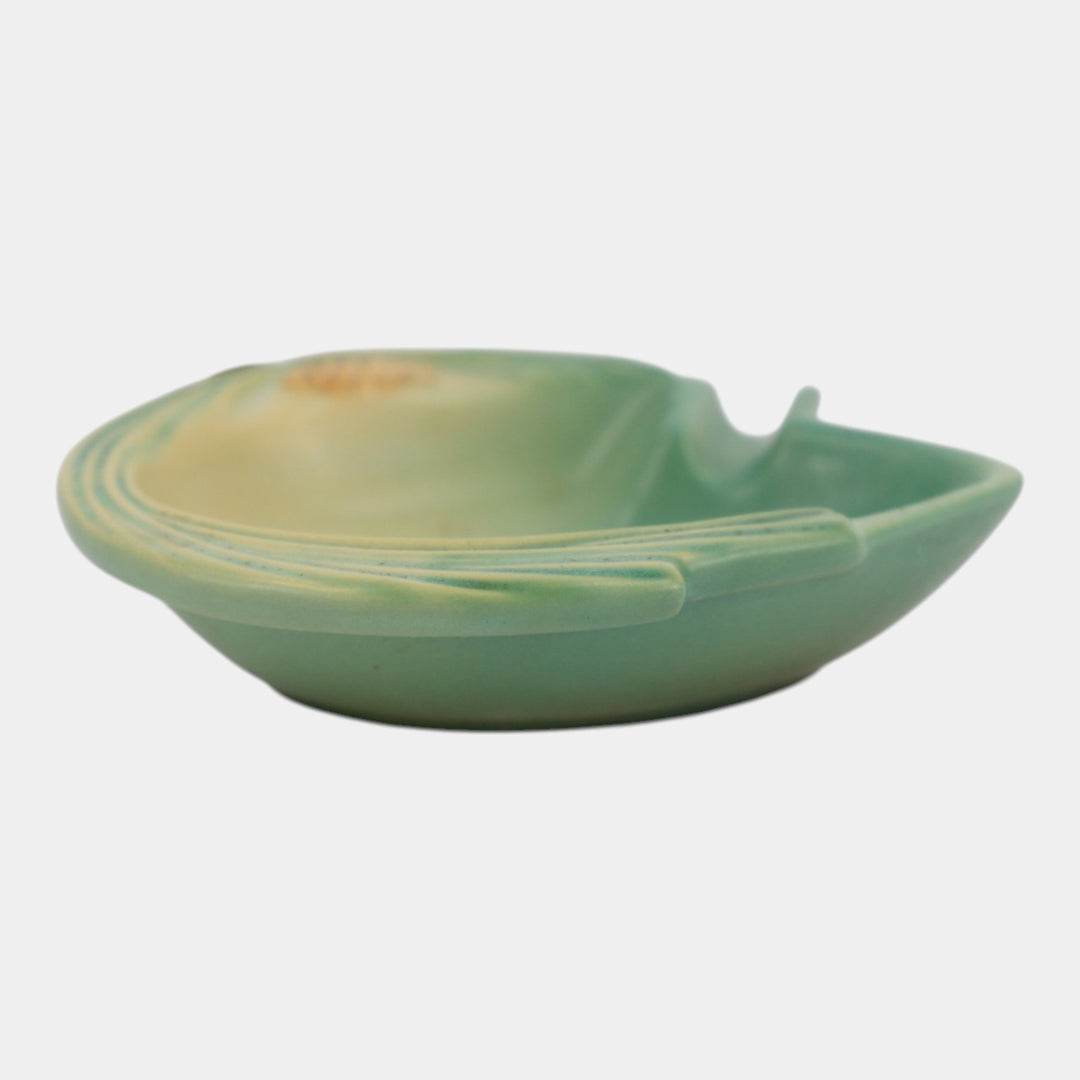 Roseville Pine Cone Green 1953 Mid Century Modern Pottery Ceramic Ash Tray 499
