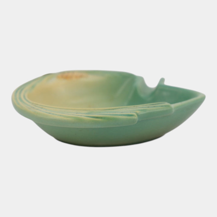Roseville Pine Cone Green 1953 Mid Century Modern Pottery Ceramic Ash Tray 499
