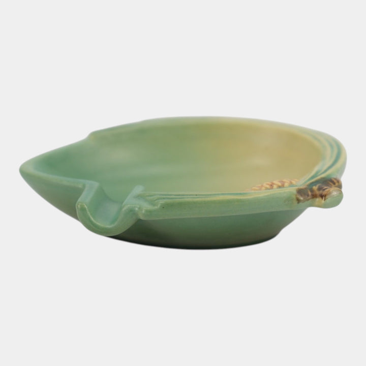 Roseville Pine Cone Green 1953 Mid Century Modern Pottery Ceramic Ash Tray 499