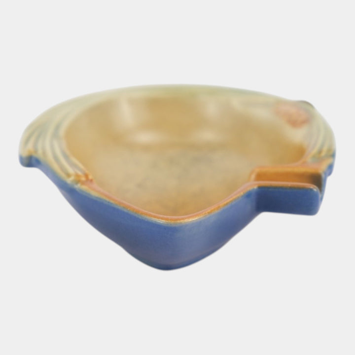Roseville Pine Cone Blue 1953 Mid Century Modern Pottery Ceramic Ash Tray 499