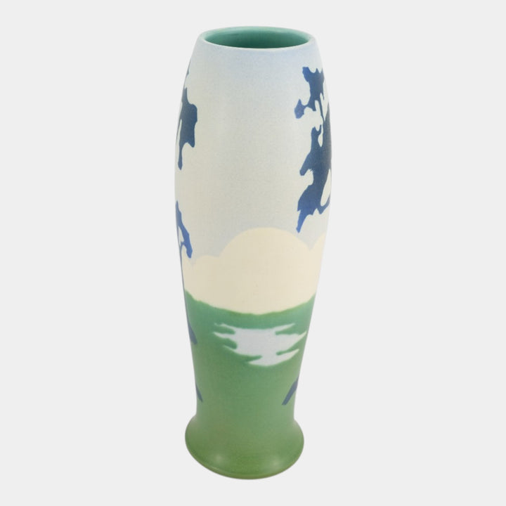 Ephraim Faience Pot Of The Week Art Pottery Scenic Fair Day Tableau Vase