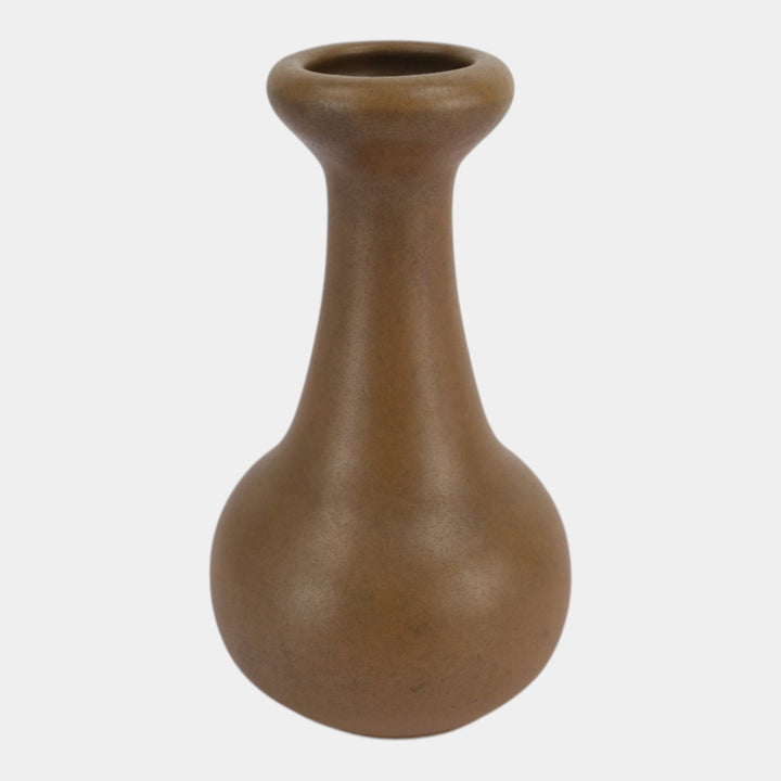 Teco Vintage Arts And Crafts Pottery Matte Brown Ceramic Vase Shape 392
